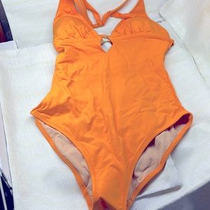 BCBG max Azria scoop-back one-piece knit swimsuit size S